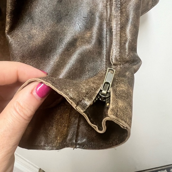 Vtg 80s Margaret Godfrey Dark Brown Fitted Leather Blazer Jacket Women's Size 8 - Picture 7 of 15